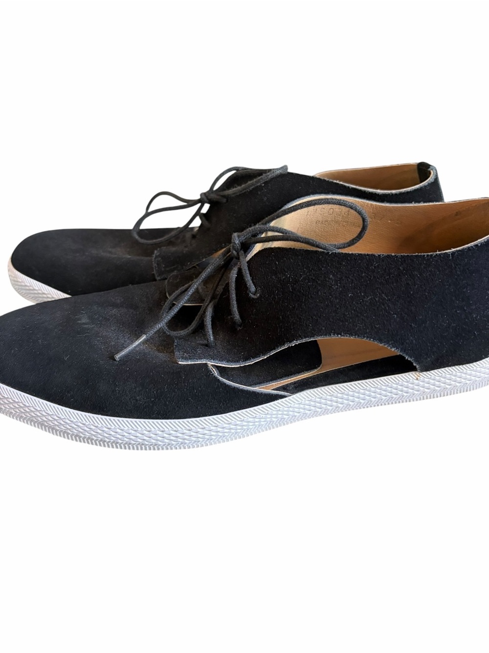 ALL BLACK Micro Suede Lace Up Out Shoes - Picture 2 of 7